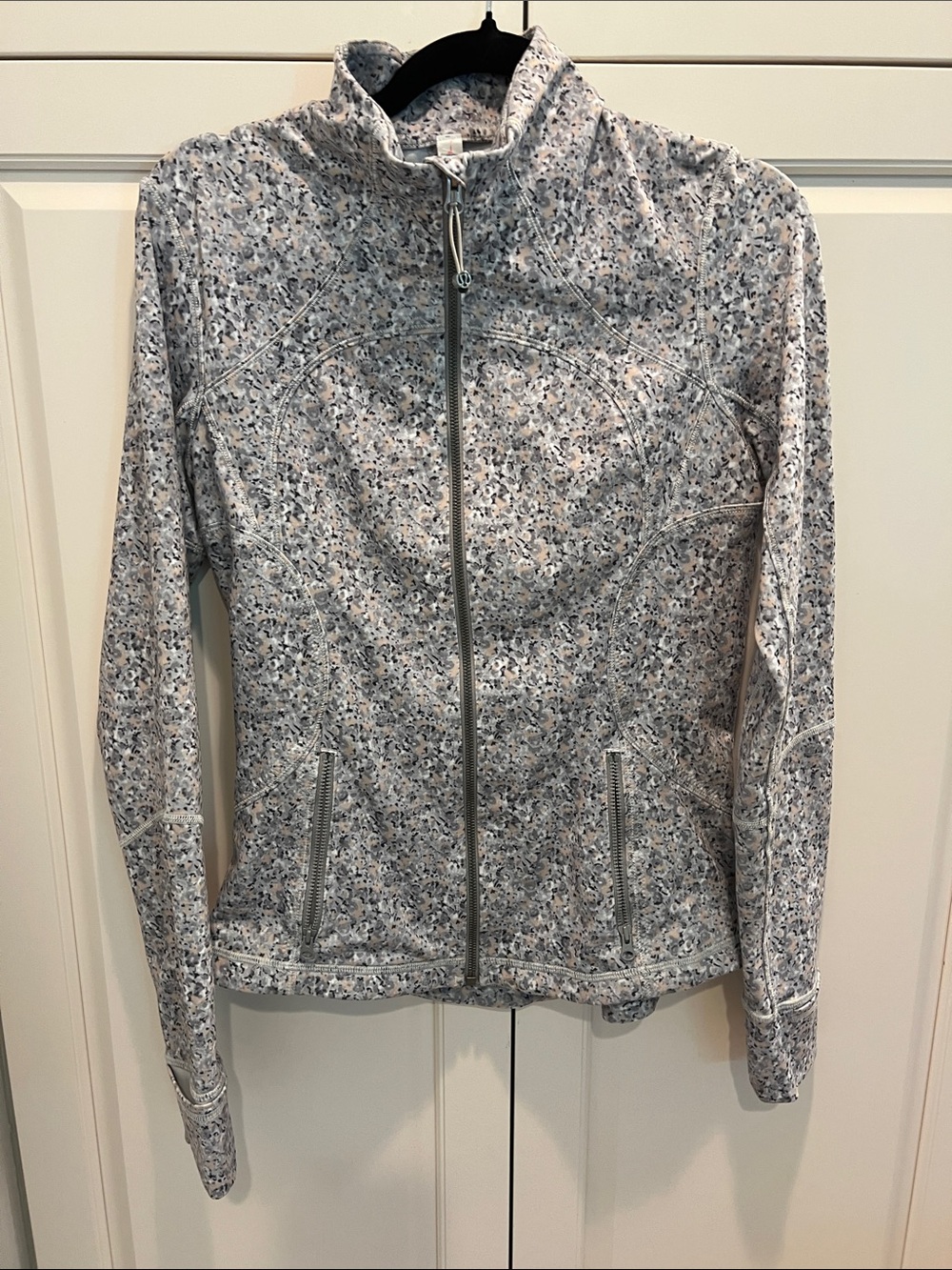 Lululemon Light Grey Floral Zip-Front Womens Jacket sz 8 like 🆕